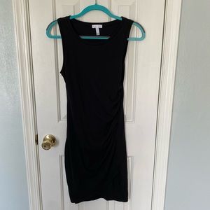 Leith ruched dress in black, size small